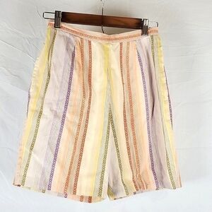 Vintage 70s Rainbow Striped Cottagecore Shorts‎
